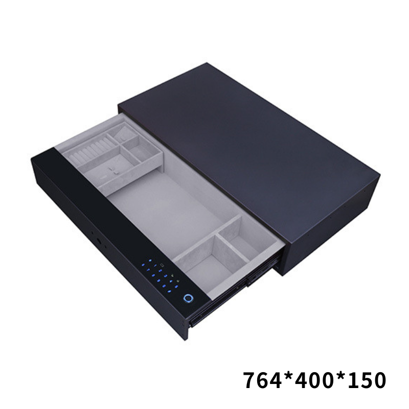 抽屜式保險櫃衣櫃隱藏式防盜保險箱家用小型全鋼收納指紋密碼抽屜夾萬