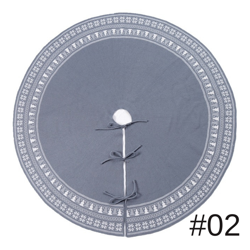 針織樹裙針織披肩毛線樹底圍裙聖誕樹裙裝飾用品復古雪花樹裙