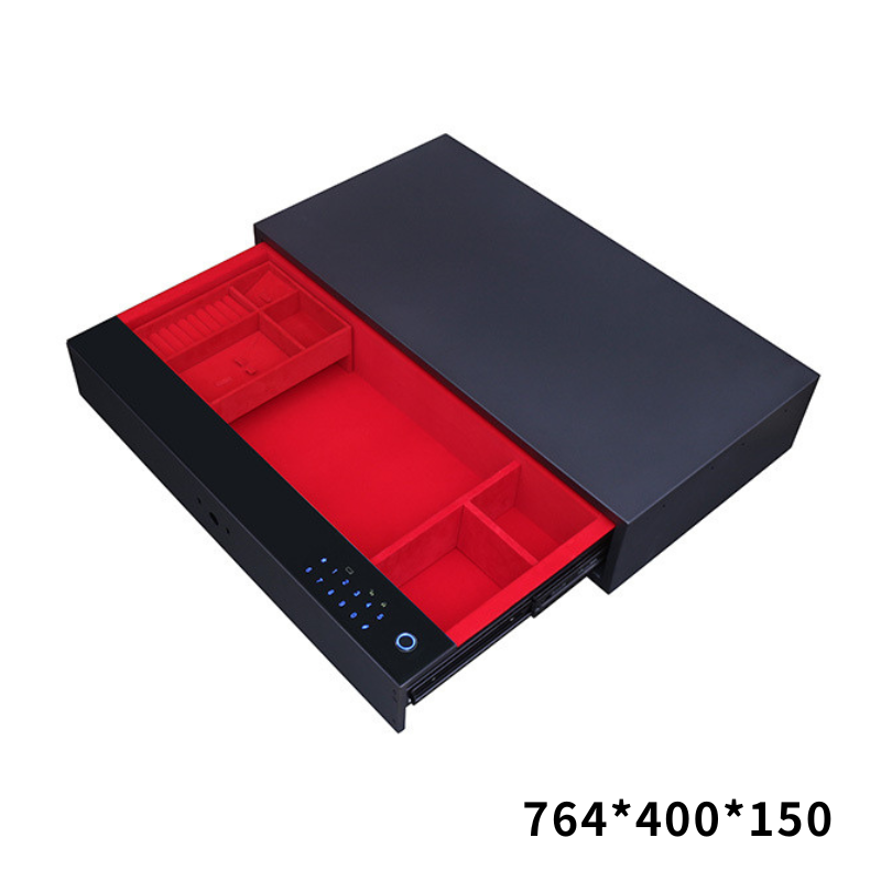 抽屜式保險櫃衣櫃隱藏式防盜保險箱家用小型全鋼收納指紋密碼抽屜夾萬