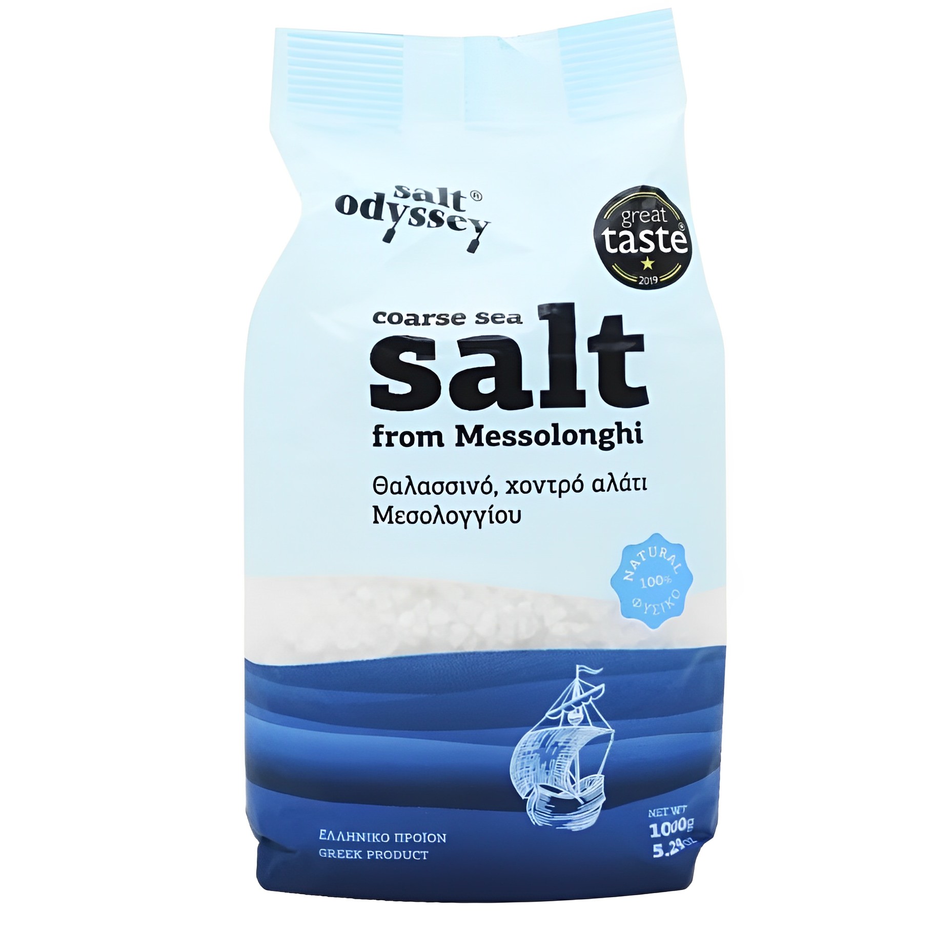 【澳門發貨】Salt Odyssey希臘米索隆純海鹽(粗)1000g純淨太陽能蒸發海鹽替用食鹽烹調用鹽上桌點綴鹽收尾鹽