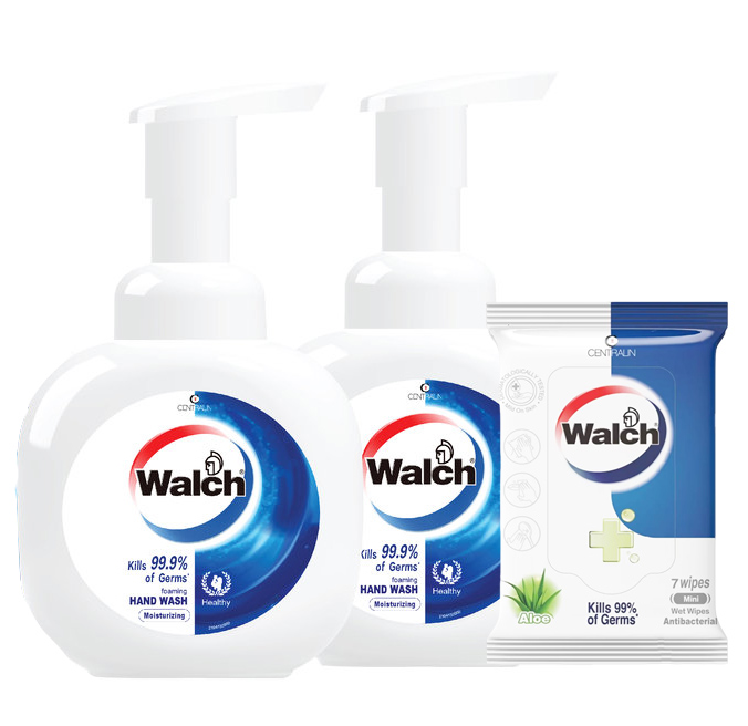 【澳門發貨】Walch威露士洗手液潤膚配方290ml*2+Walch威露士消毒濕巾蘆薈7片裝