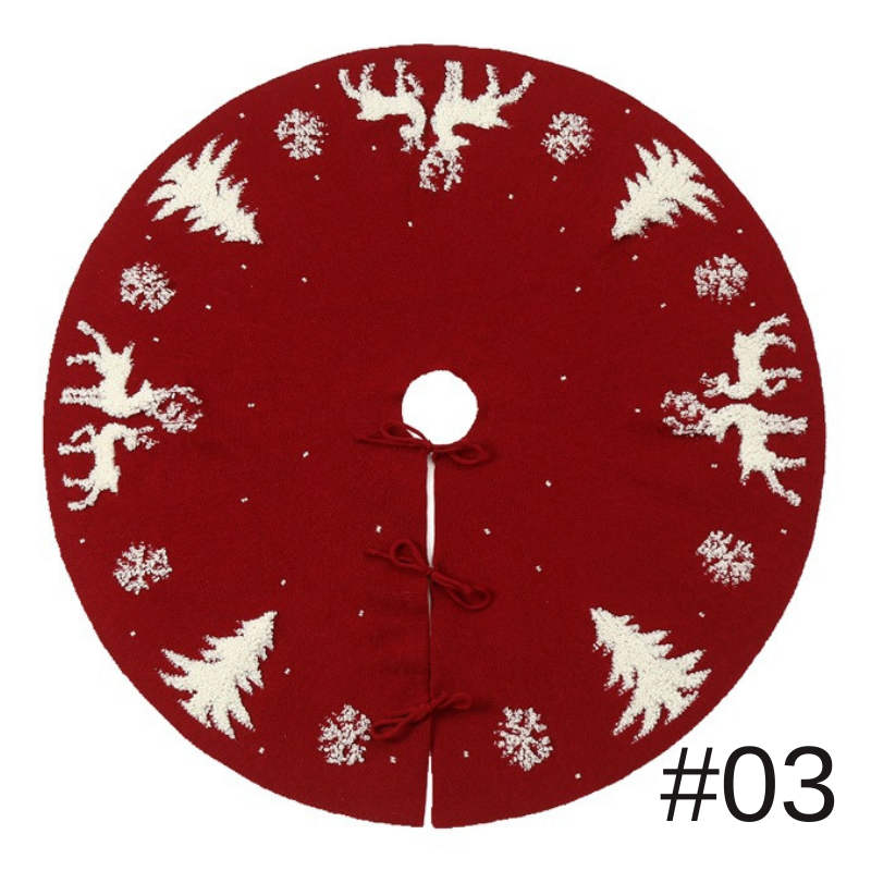 針織樹裙針織披肩毛線樹底圍裙聖誕樹裙裝飾用品復古雪花樹裙