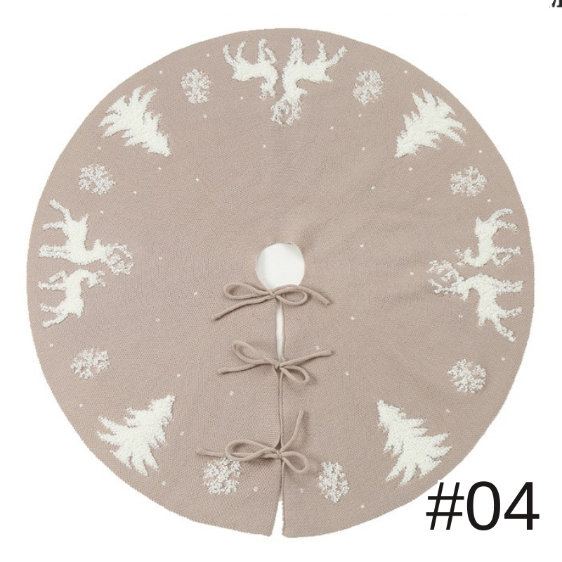 針織樹裙針織披肩毛線樹底圍裙聖誕樹裙裝飾用品復古雪花樹裙