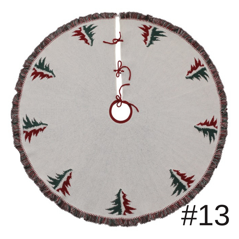 針織樹裙針織披肩毛線樹底圍裙聖誕樹裙裝飾用品復古雪花樹裙