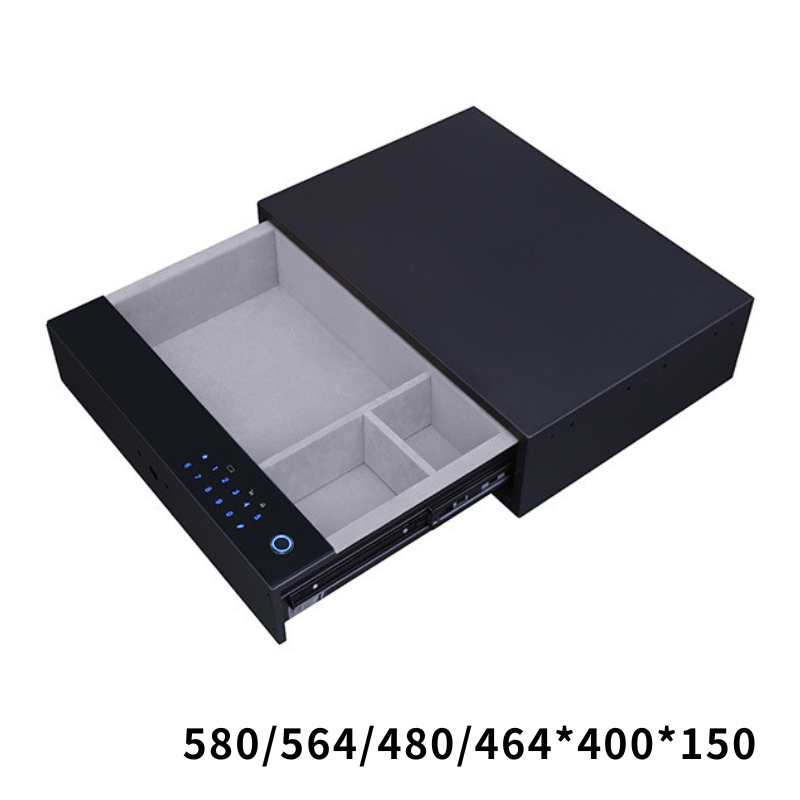 抽屜式保險櫃衣櫃隱藏式防盜保險箱家用小型全鋼收納指紋密碼抽屜夾萬