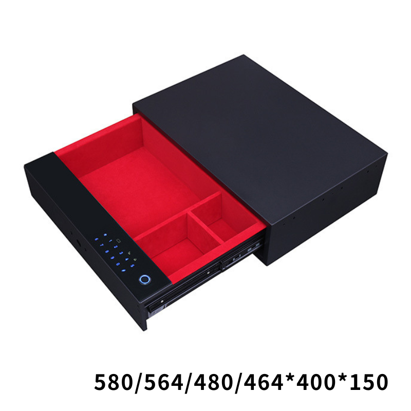 抽屜式保險櫃衣櫃隱藏式防盜保險箱家用小型全鋼收納指紋密碼抽屜夾萬