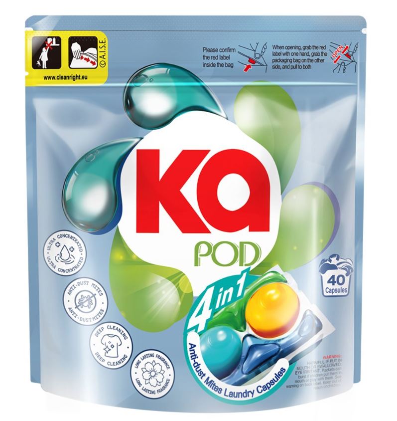 【澳門發貨】王子菁華王子Ka王子菁華4合1抗菌除螨洗衣珠盒裝34粒/袋裝40粒潔淨除臭抗菌抗蟎多功能洗衣凝珠