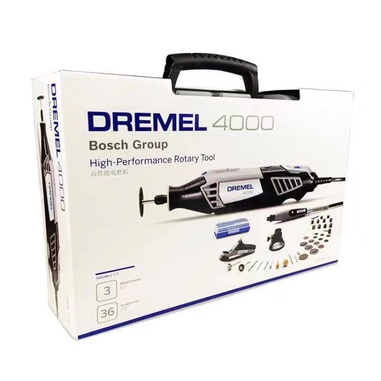博世琢美DREMEL4000 3/36電磨機套裝玉石雕刻木雕機拋光機切割打磨機多功能