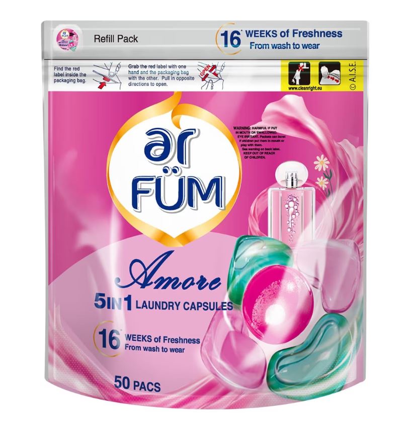 【澳門發貨】ar FÜM紡優美5合1洗衣凝珠至愛/玫瑰/至恆/百合心心珠50粒顆裝42粒裝潔淨去污去漬護衣護色持久留香柔軟蓬鬆袋裝