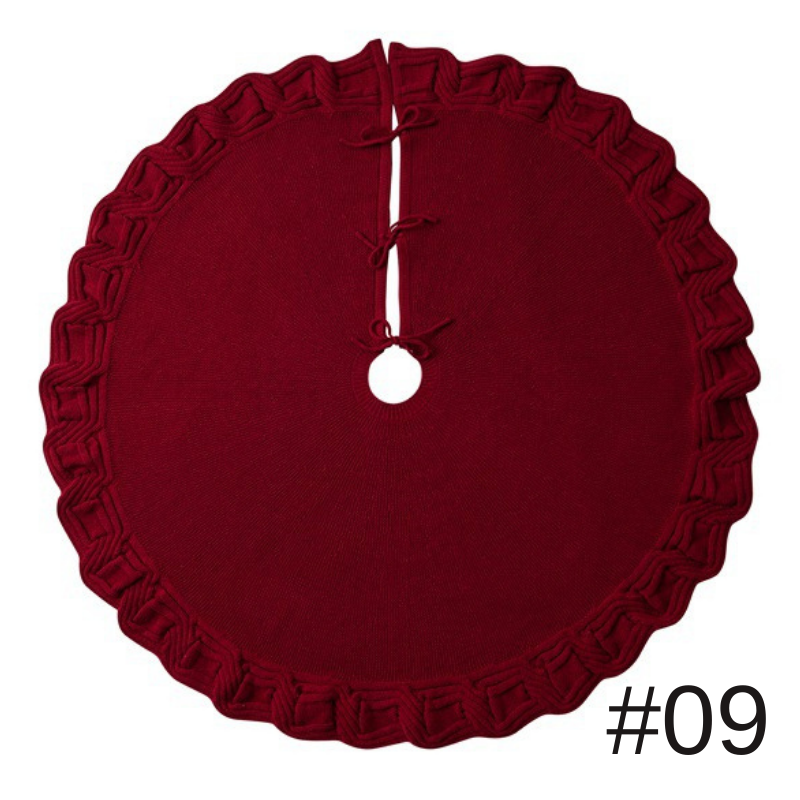 針織樹裙針織披肩毛線樹底圍裙聖誕樹裙裝飾用品復古雪花樹裙