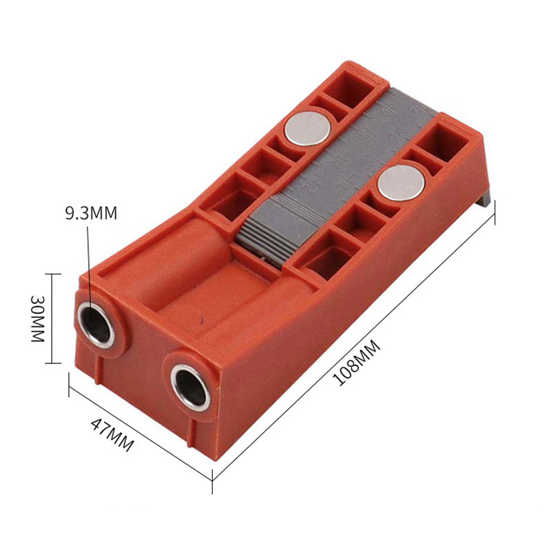 斜孔定位器9.5mm鑽孔可調節帶磁打孔定位器鑽孔定位器木工工具