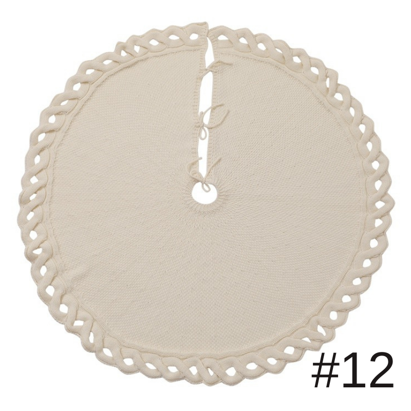 針織樹裙針織披肩毛線樹底圍裙聖誕樹裙裝飾用品復古雪花樹裙