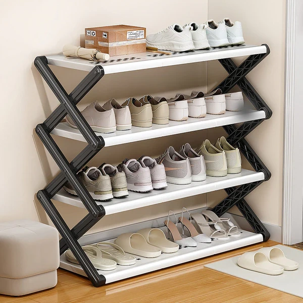 Joybos佳幫手折疊鞋架一拉就用大容量簡易多層免安裝家用室內外入戶鞋架
