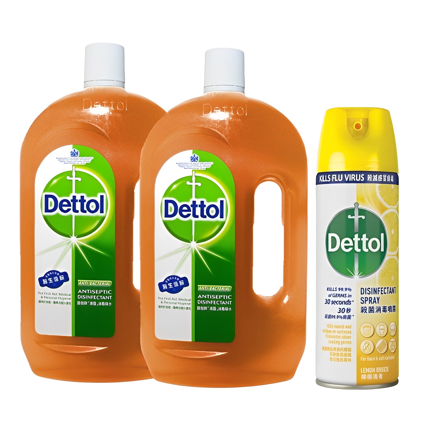 【澳門發貨】Dettol滴露消毒液1.2L*2+Dettol滴露殺菌消毒噴霧檸檬250ml