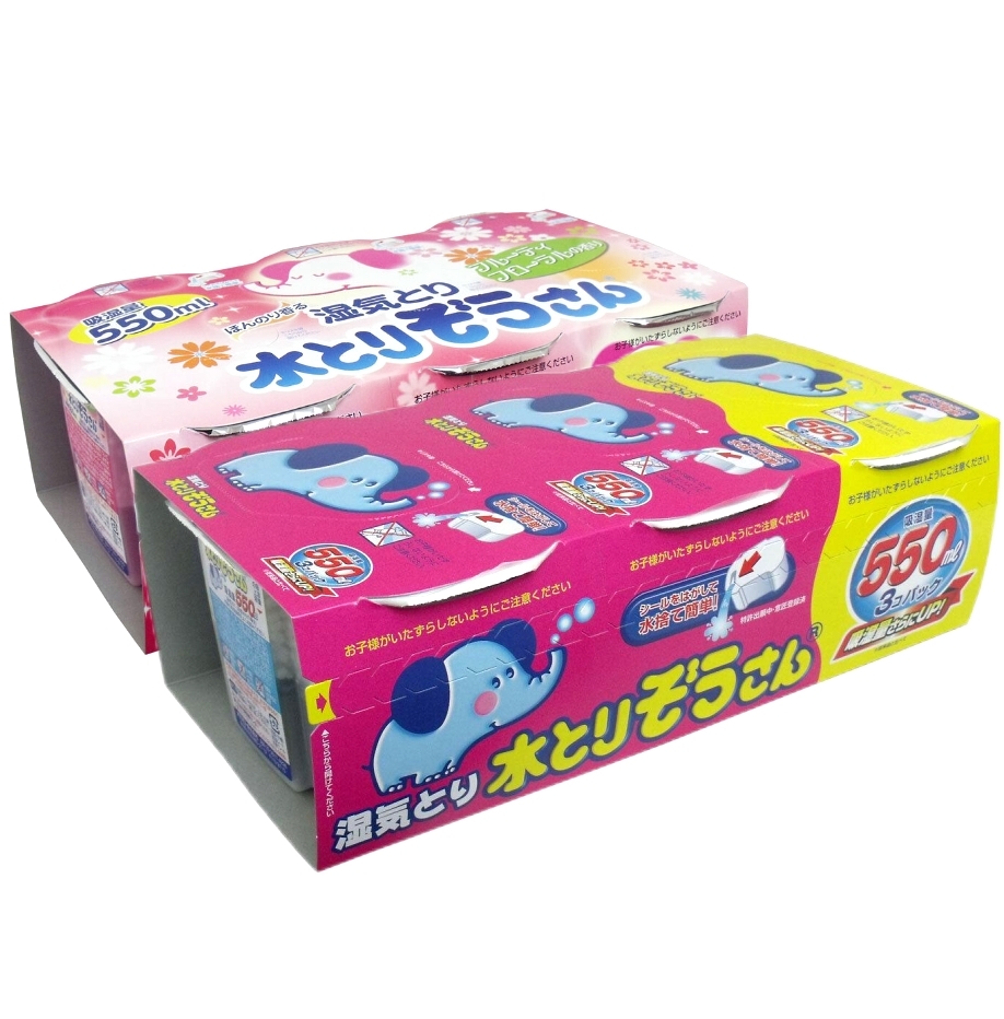 【澳門發貨】[原-熱銷] OKAMOTO岡本吸濕大笨象550ml*3盒裝原/水果花香味除臭防霉防黴吸濕器除濕劑除濕氣抽濕