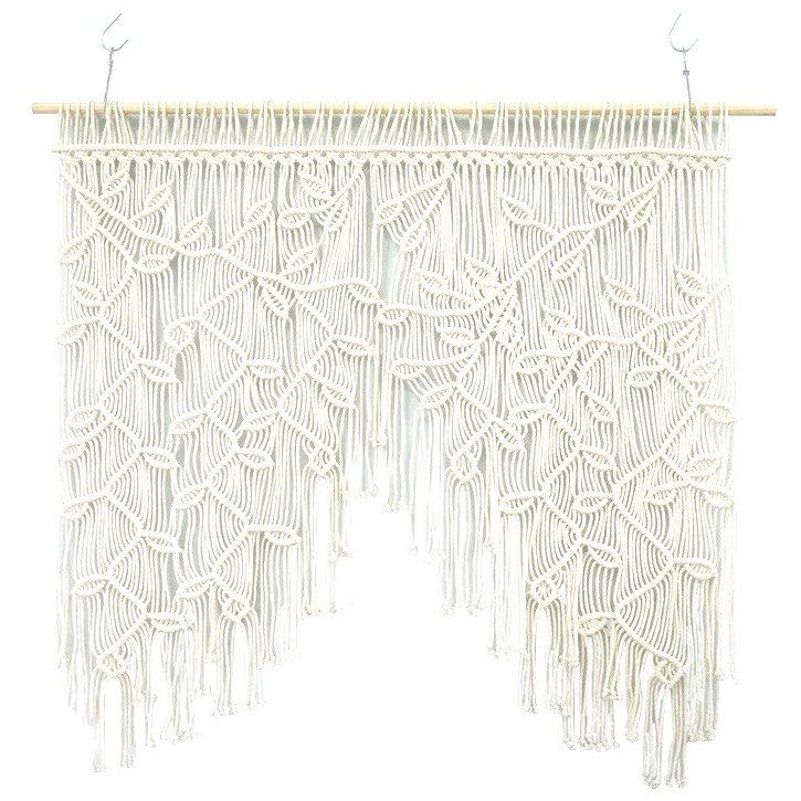 編織窗簾掛毯北歐風房間裝飾手工編織掛毯家居牆面掛件波西米亞樹葉窗簾門簾