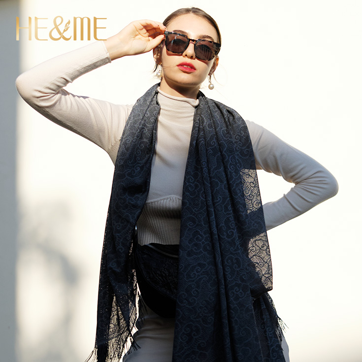 【休閒系列】HE&ME 雅緻經典頻譜圍巾
