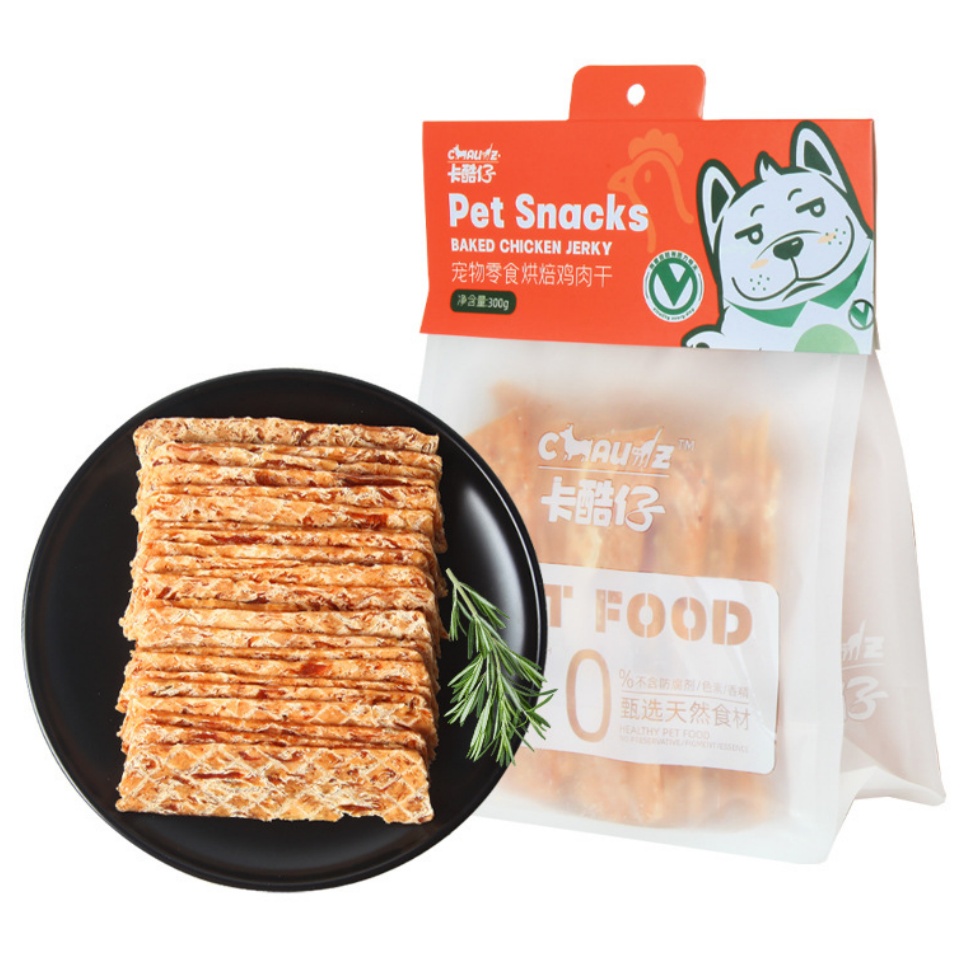 （6件起購）卡酷仔烘焙雞肉乾300g寵物零食超乾雞胸肉小型犬泰迪狗狗耐咬磨牙