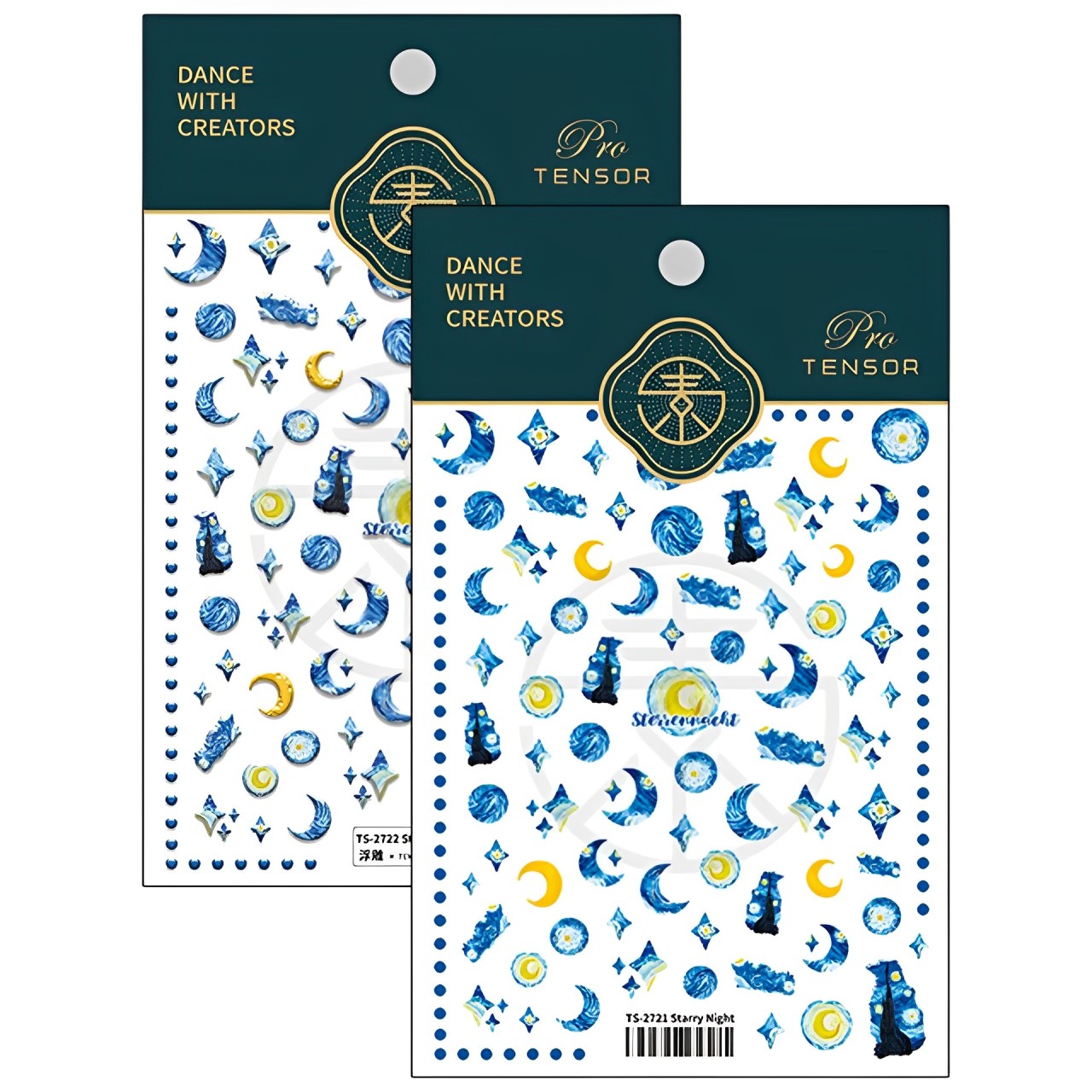 浮雕薄韌美甲貼紙背膠指甲貼紙飾品starrynight立體系列