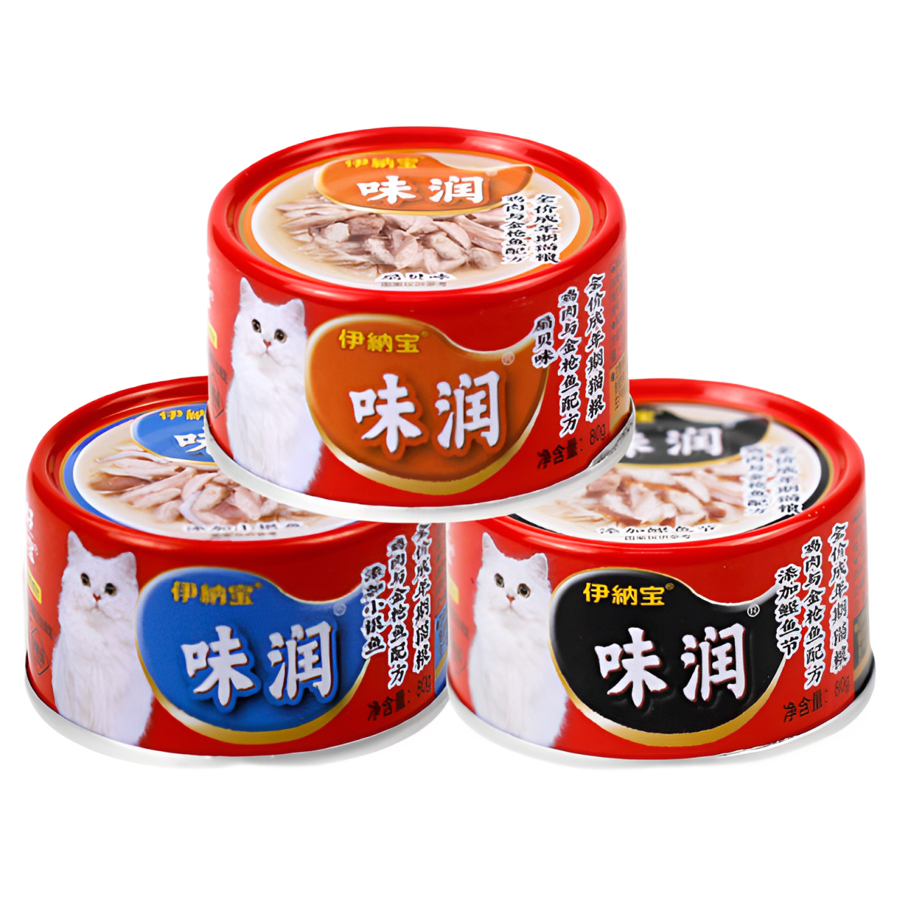 12罐 INABA 伊納寶全價成年期貓糧80g貓罐頭主食零食營養濕糧