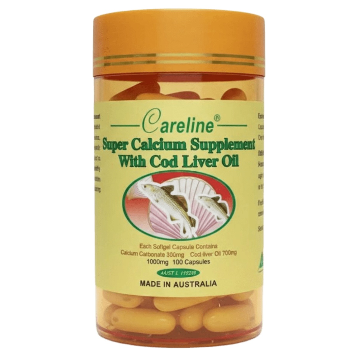 【澳門發貨】Careline 澳洲柯藍牌 液體高鈣鱈魚肝油 1000mg 100粒