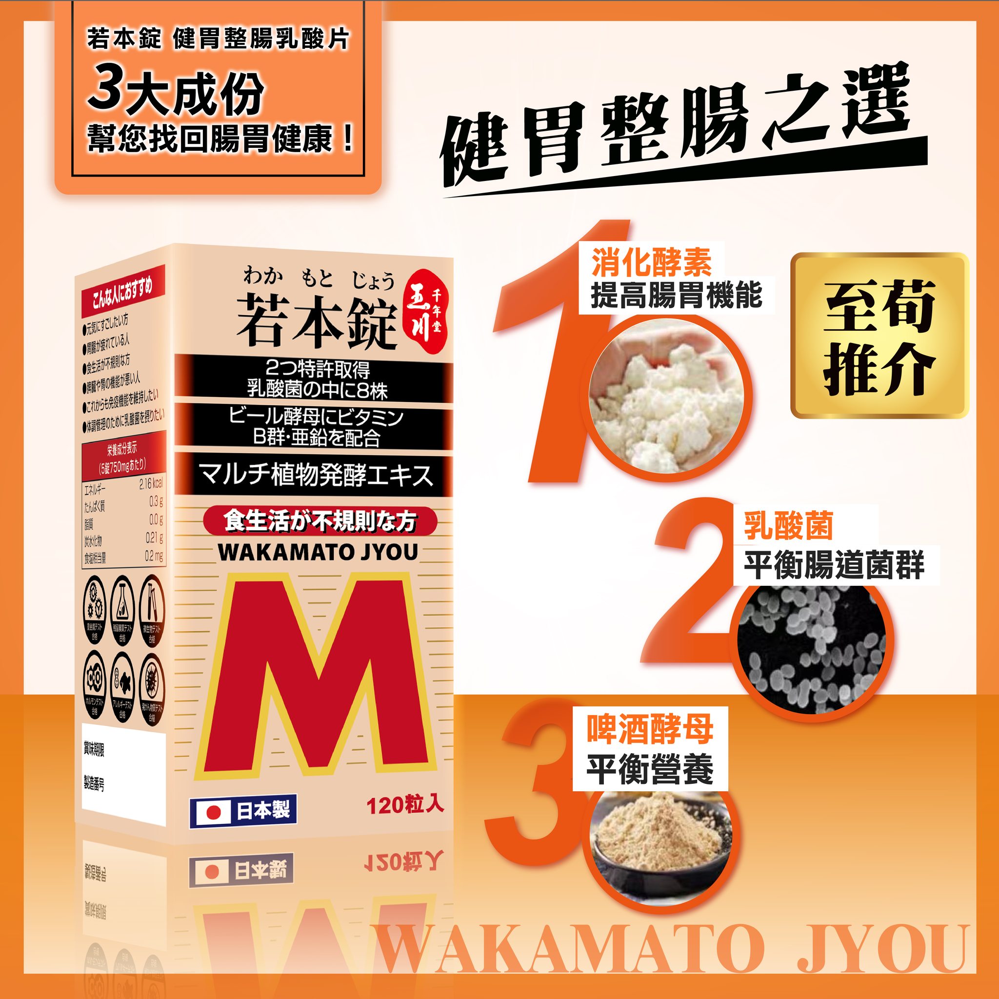 【澳門發貨】（5件起購）玉川千年堂若本錠120粒裝