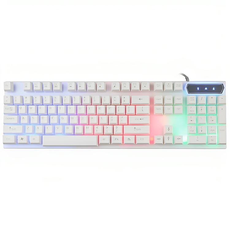 發光鍵鼠套裝usb發光鍵盤滑鼠有線懸浮機械手感電競辦公遊戲炫酷燈光效果