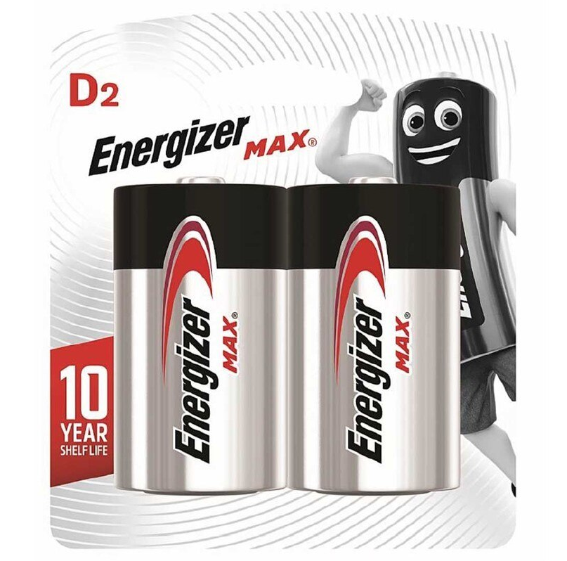 【澳門發貨】Energizer 勁量鹼性電芯 D型大電 2個裝