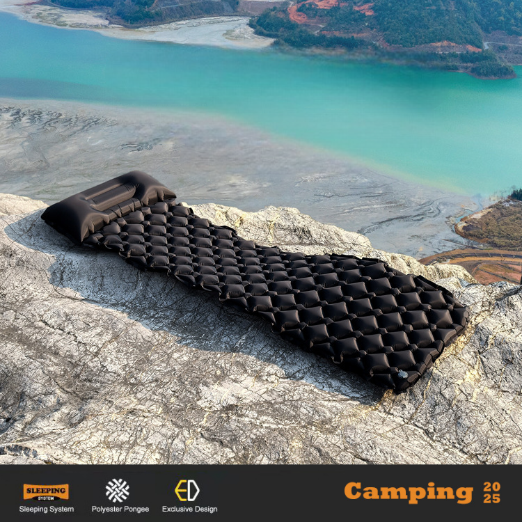 腳踏充氣睡墊可組合床墊輕量化戶外午休充氣墊露營防潮墊