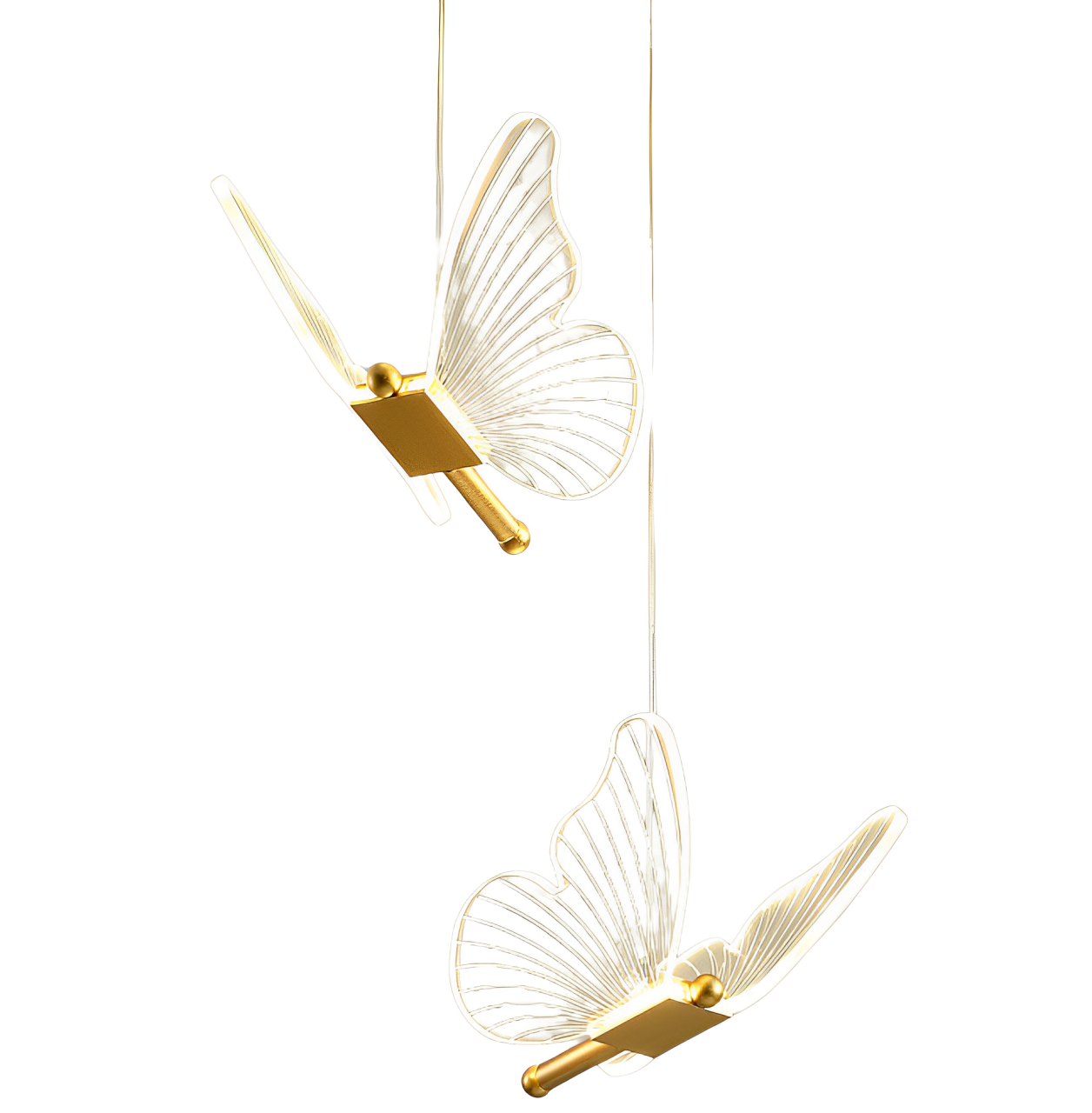 蝴蝶吊燈LED小吊燈網紅蝴蝶床頭長線吊燈現代簡約臥室燈輕奢餐廳吧臺燈具