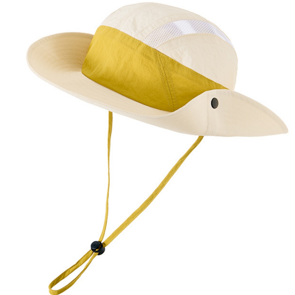 親膚網面漁夫帽春夏款新品網眼速乾漁夫帽戶外徒步休閒露營盆帽遮陽防曬釣魚帽子