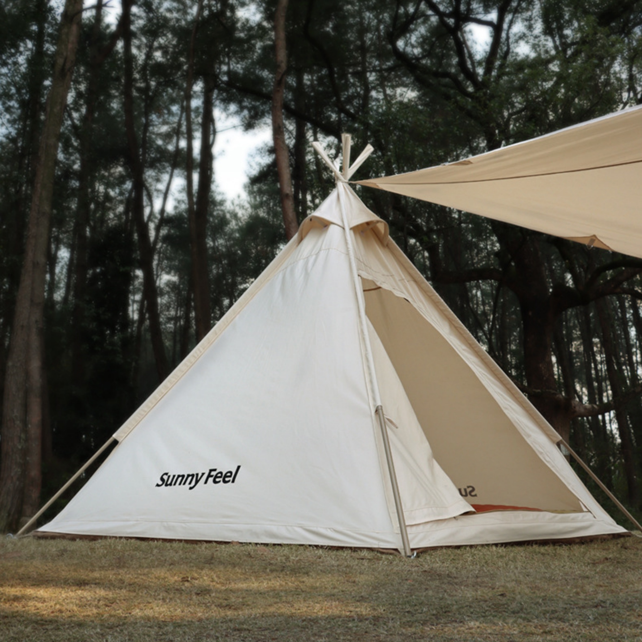 SunnyFeel印第安棉布帳篷戶外露營帳篷野營露宿遮陽碟菱形天幕