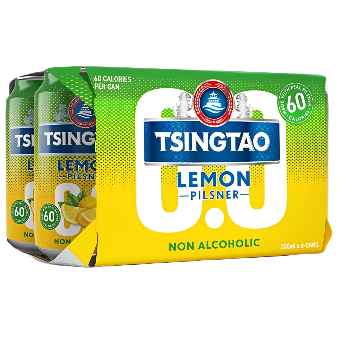 【澳門發貨】（原箱24罐）TsingTao青島啤酒檸檬(無醇)330ml*6罐*4扎零度零脂低卡低碳水果啤
