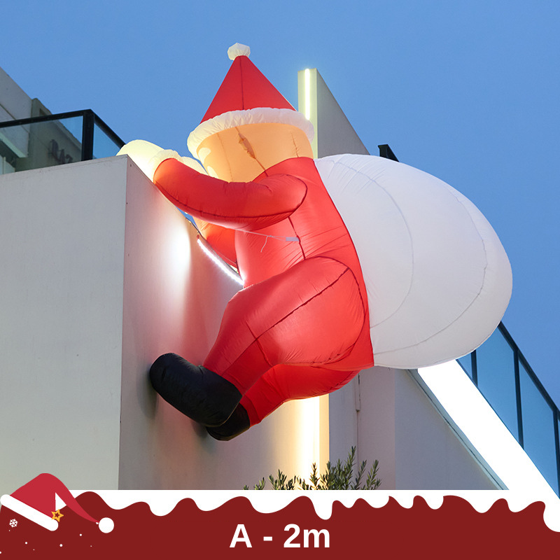 聖誕充氣氣模帶鼓風機耶誕節裝飾品節日主題場景佈置聖誕老人爬墻掛件擺件掛飾
