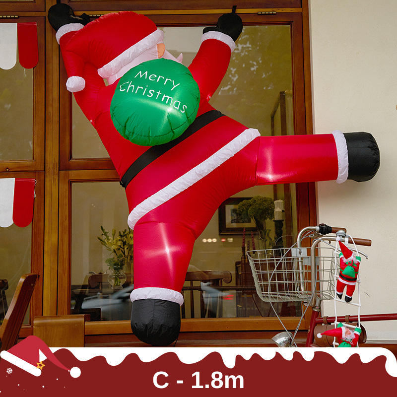 聖誕充氣氣模帶鼓風機耶誕節裝飾品節日主題場景佈置聖誕老人爬墻掛件擺件掛飾