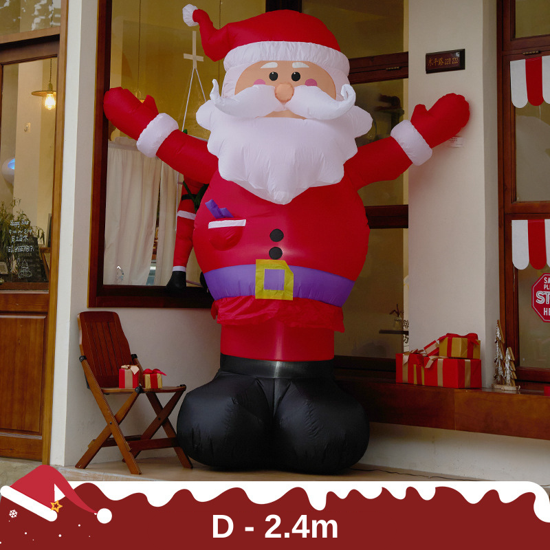 聖誕充氣氣模帶鼓風機耶誕節裝飾品節日主題場景佈置聖誕老人爬墻掛件擺件掛飾