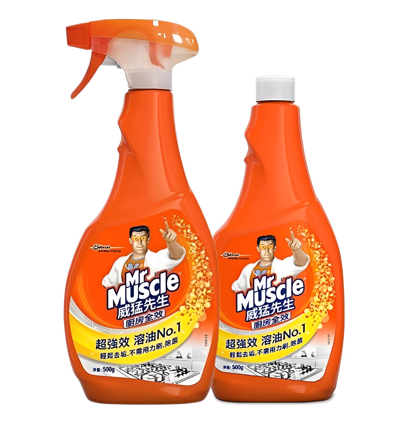 【澳門發貨】Mr Muscle威猛先生廚房超強效清潔劑噴裝/補充裝500g廚房全效家用清潔劑去重油污除油漬抽油煙機清洗輕鬆去垢除菌淨味清新