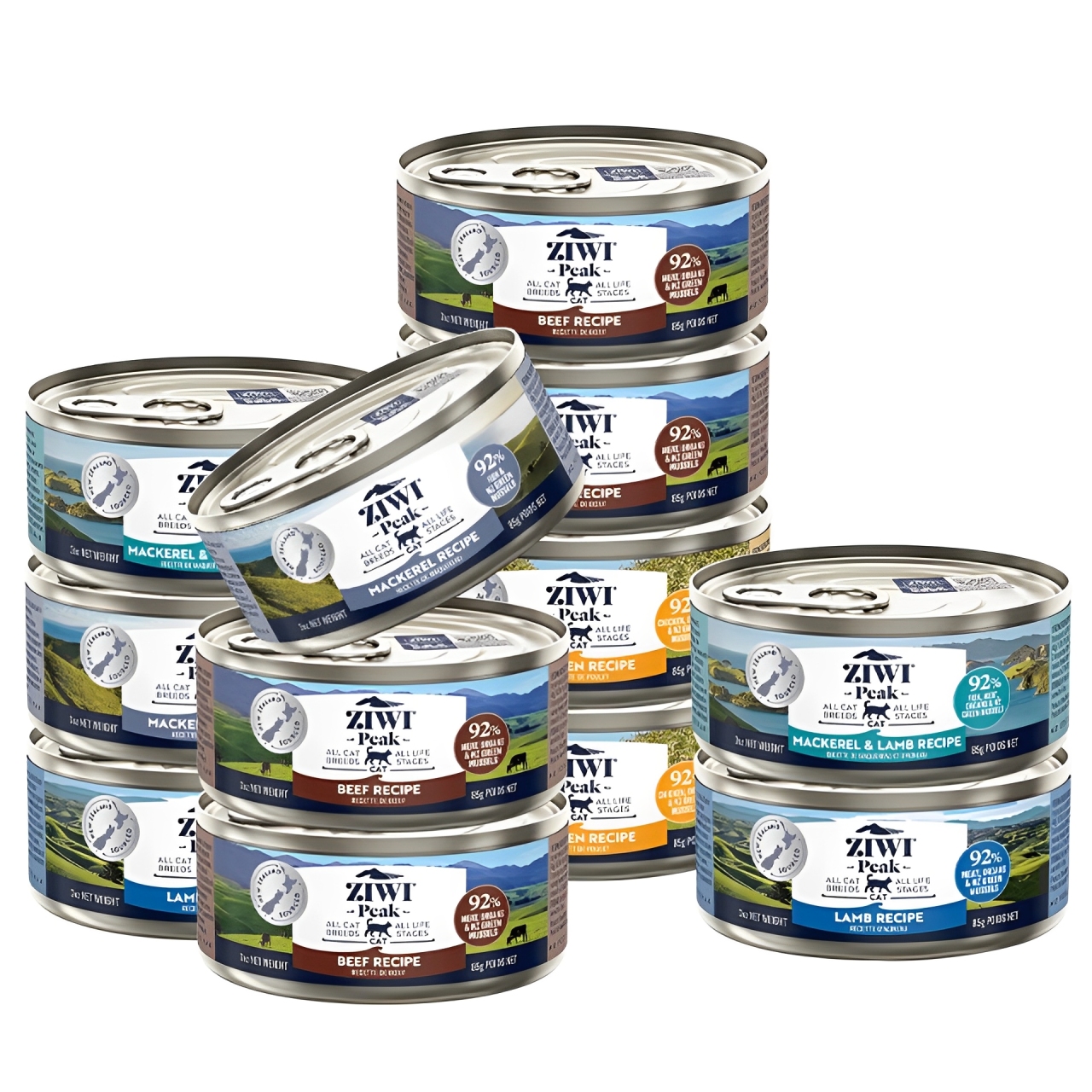12罐 ziwi巔峰貓罐頭85g口味隨機無穀低敏貓咪全價主食罐頭