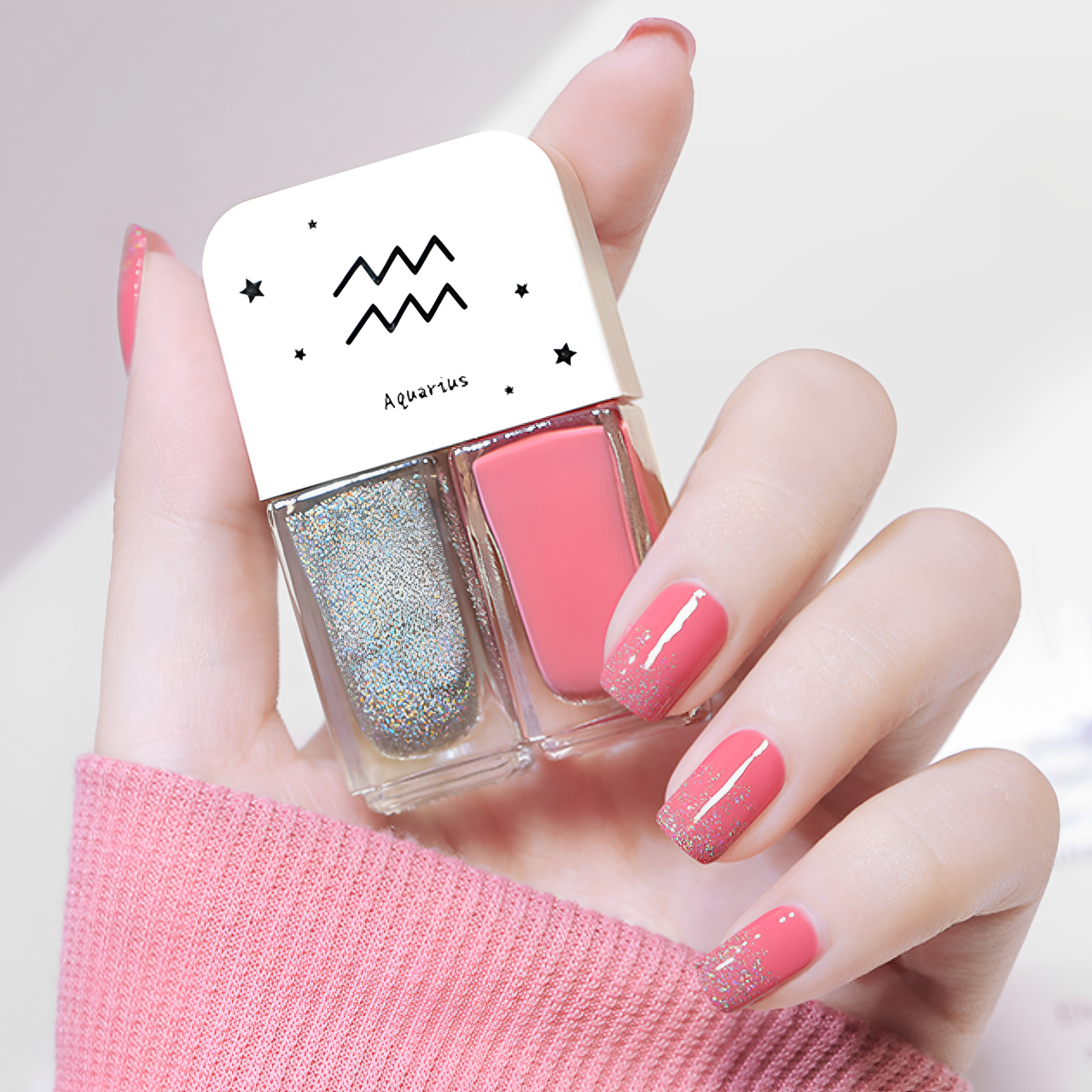 FAIRY'S GIFT 2支組合指甲油美甲指甲油套裝免烤持久不可撕不可剝油性指甲油