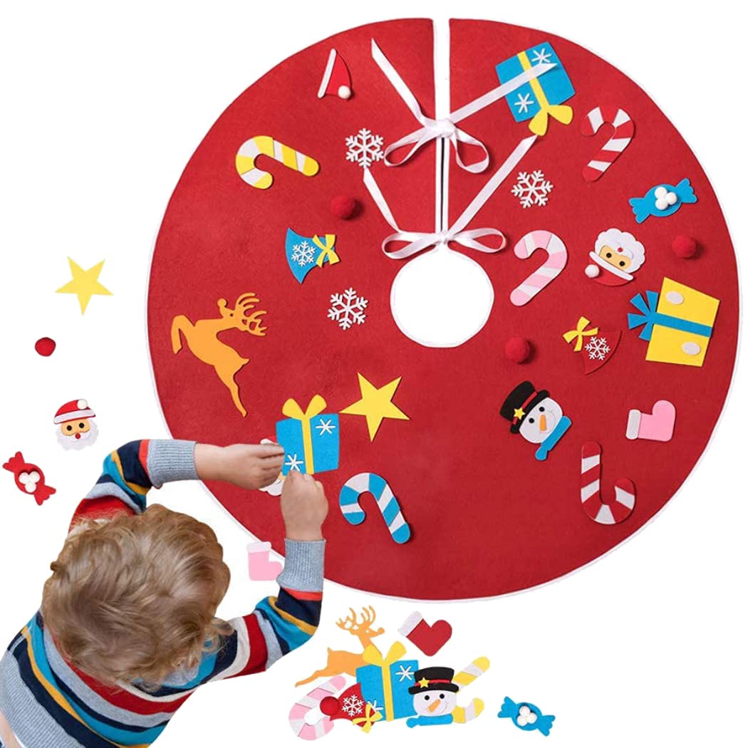 DIY毛氈樹裙無紡布聖誕樹圍裙兒童手工手作聖誕裝飾品