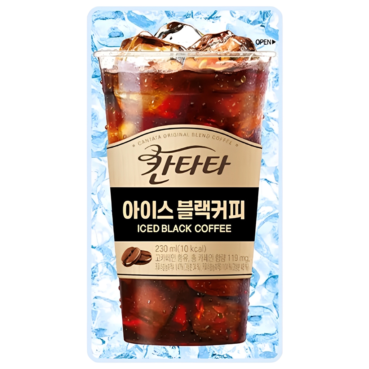【澳門發貨】（原箱10包）樂天 CANTATA 冰美式黑咖啡 230ml 韓國袋裝即飲咖啡