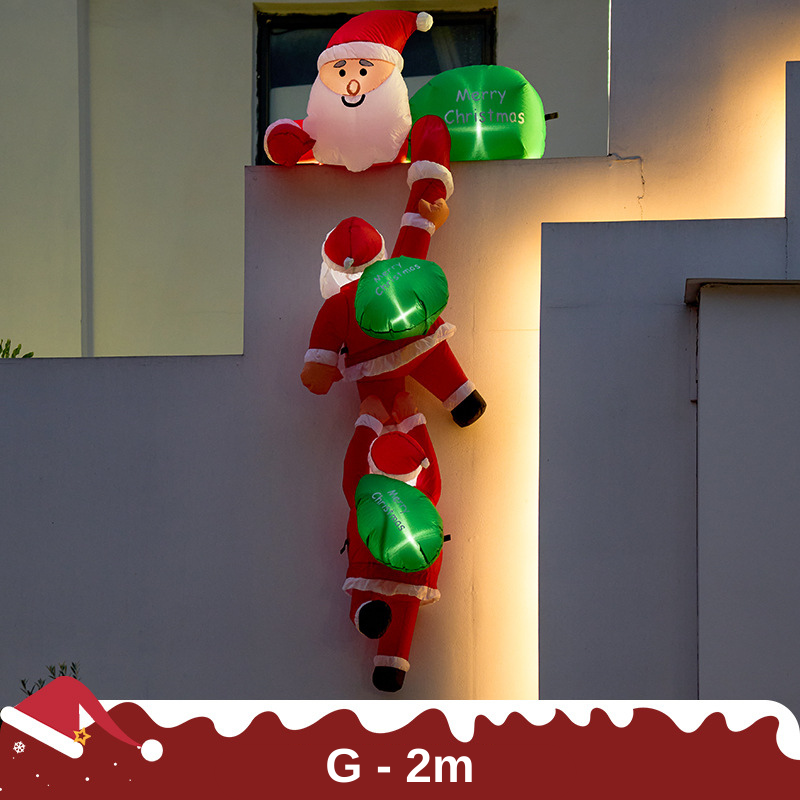 聖誕充氣氣模帶鼓風機耶誕節裝飾品節日主題場景佈置聖誕老人爬墻掛件擺件掛飾