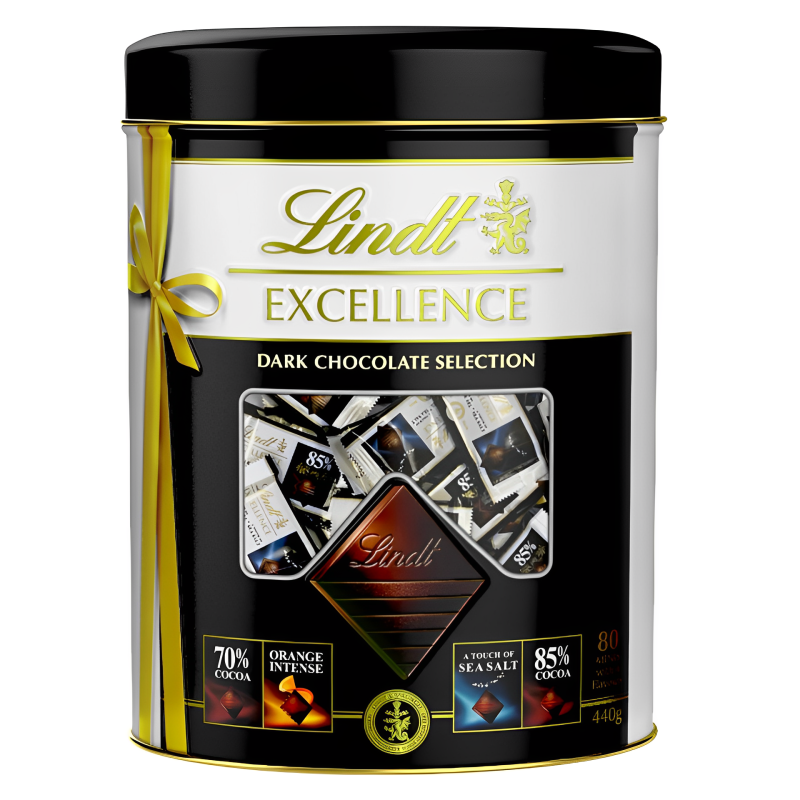 【澳門發貨】Lindt 瑞士蓮精選特醇朱古力罐裝440g特濃巧克力