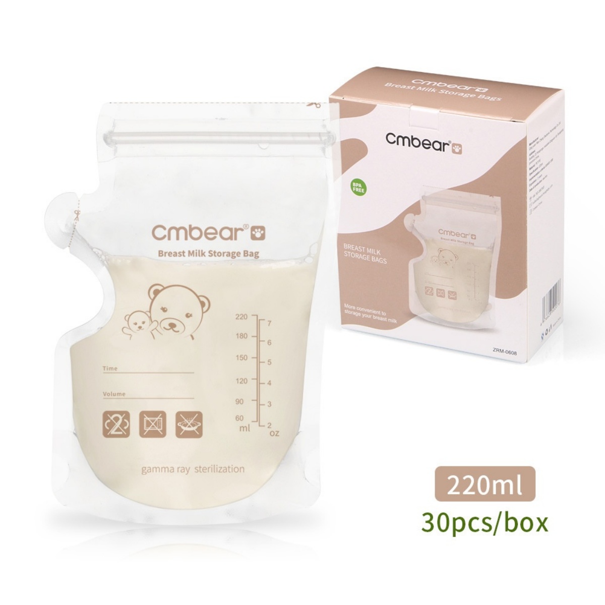cmbear卡曼熊母乳保鮮袋30片裝母嬰用品嬰兒母乳儲奶袋