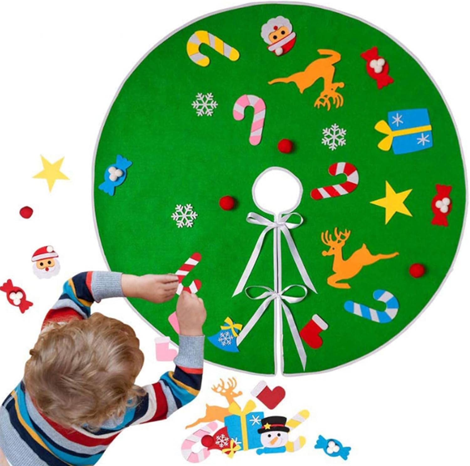DIY毛氈樹裙無紡布聖誕樹圍裙兒童手工手作聖誕裝飾品