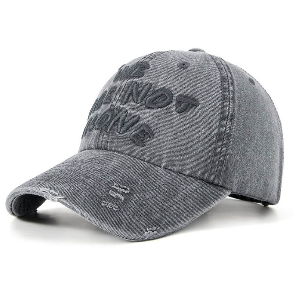 復古字母棒球帽英文字母刺繡鴨舌帽韓版潮牌時尚百搭復古水洗防曬軟頂棒球帽男女