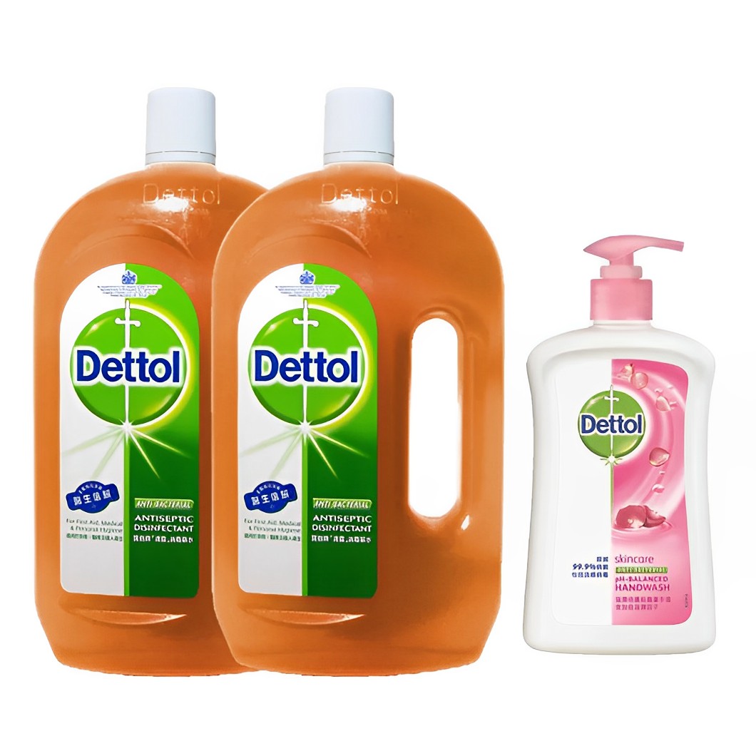 【澳門發貨】Dettol滴露消毒液1.2L*2+Dettol滴露滋潤倍護潔手液500g