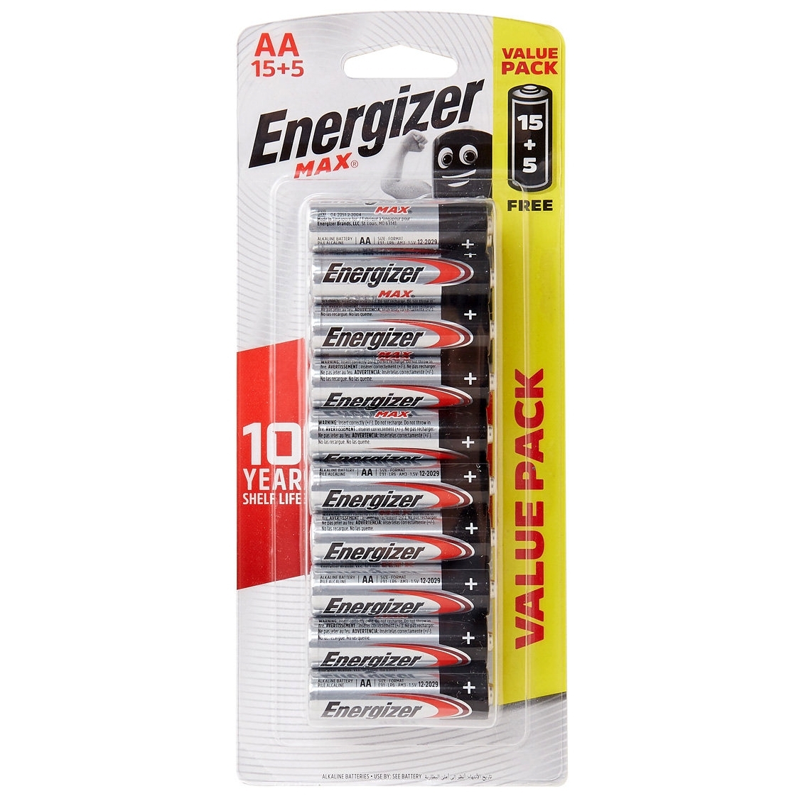 【澳門發貨】Energizer 勁量鹼性電芯 AA/2A 15+5個裝