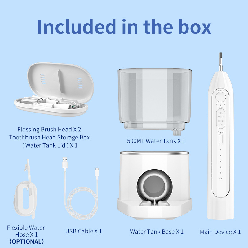 二合一沖刷器牙刷水牙線沖刷一體二合一電動牙刷可攜式大容量沖牙器
