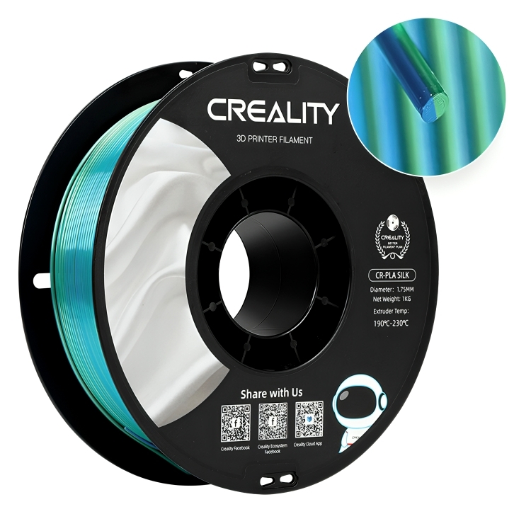 3D打印絲綢耗材單色雙色彩虹漸變啞光CR-Silk列印機印表機材料高彈性光滑絲綢七彩線材PLA仿金屬
